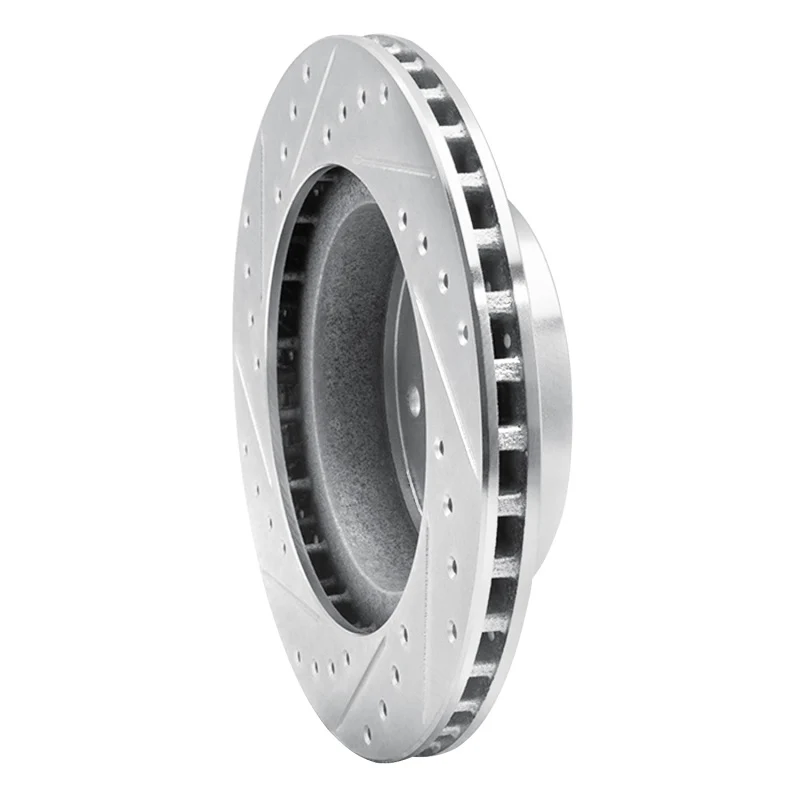 R1 87-90 Dodge DAKOTA 4WD Front Left Drilled & Slotted Silver Brake Rotor - Image 5