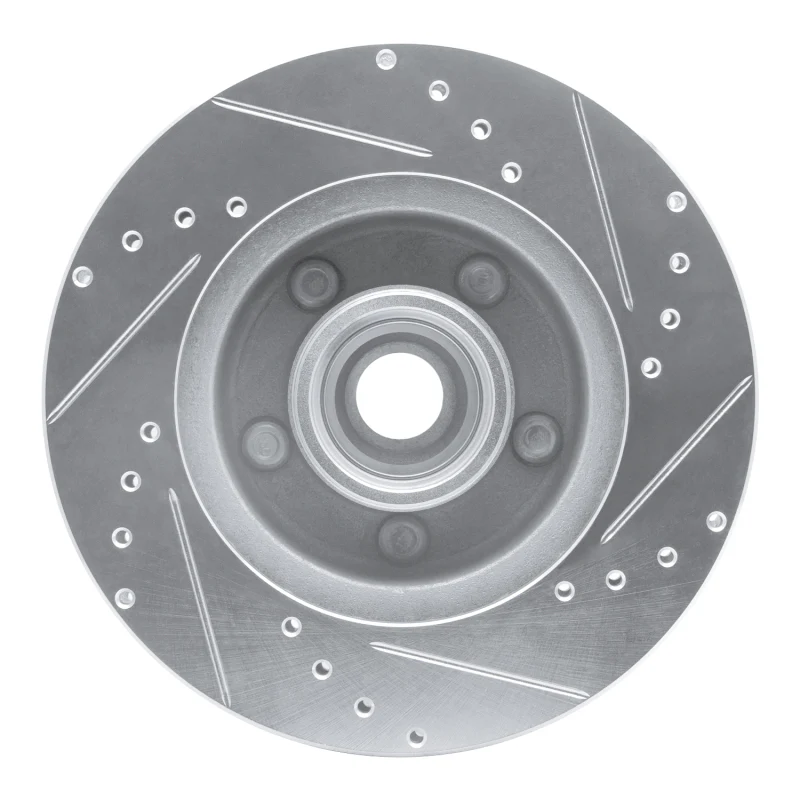 R1 87-90 Dodge DAKOTA RWD Front Left Drilled & Slotted Silver Brake Rotor - Image 4