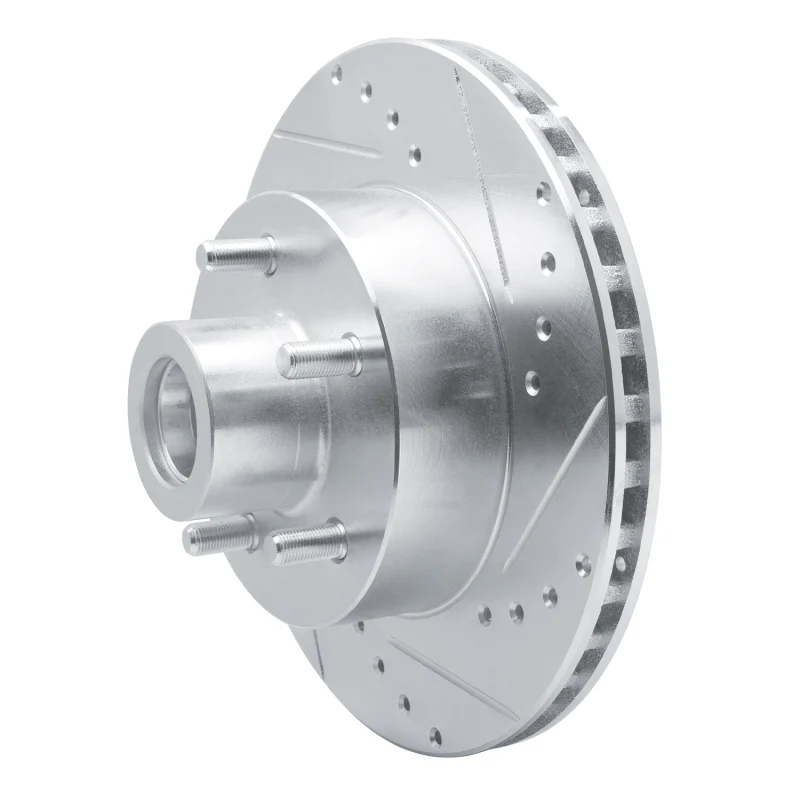 R1 87-90 Dodge DAKOTA RWD Front Right Drilled & Slotted Silver Brake Rotor - Image 3