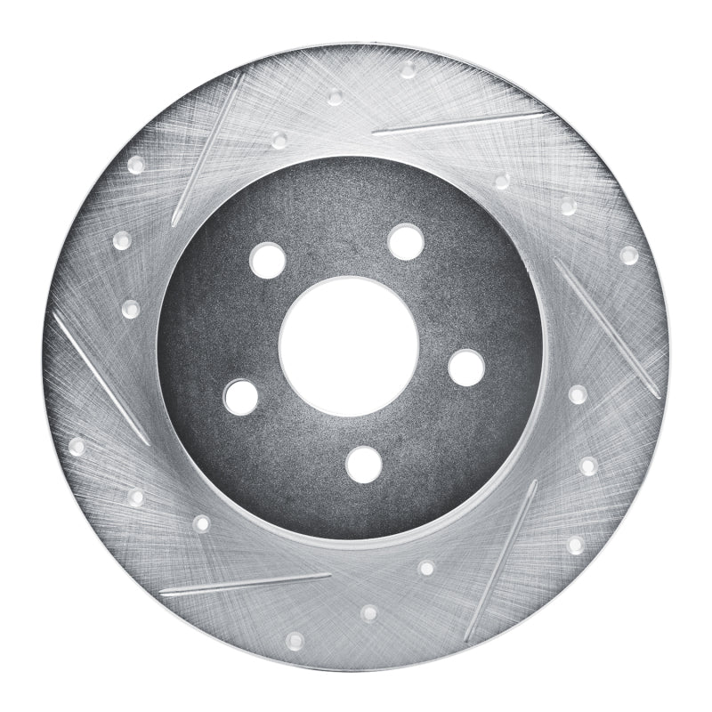R1 87-91 Chrysler TC Maserati Rear Left Drilled & Slotted Silver Brake Rotor - Image 3