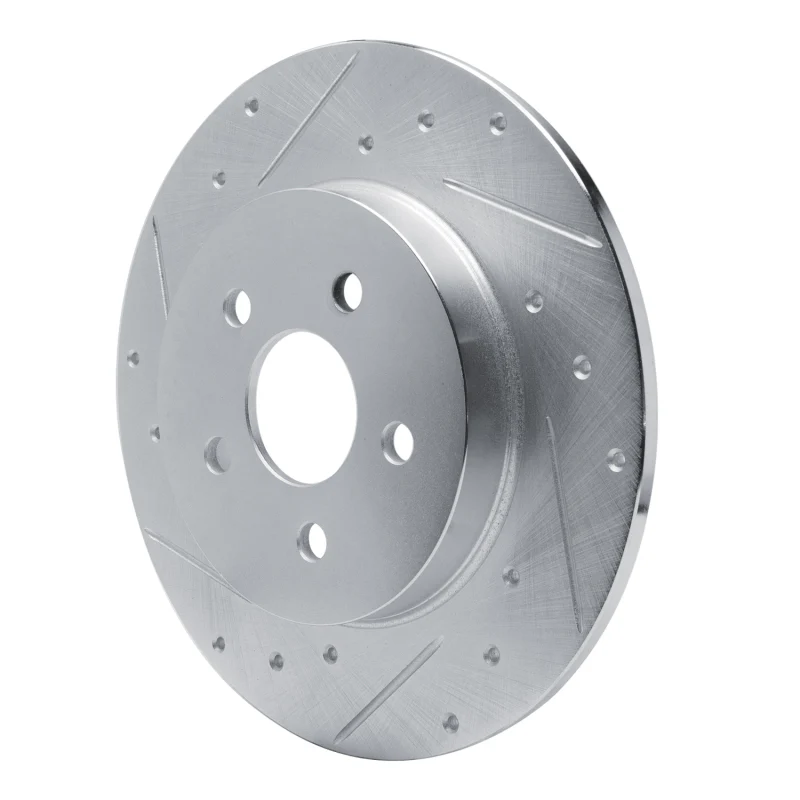 R1 87-91 Chrysler TC Maserati Rear Left Drilled & Slotted Silver Brake Rotor - Image 5