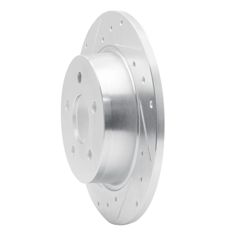 R1 87-91 Chrysler TC Maserati Rear Left Drilled & Slotted Silver Brake Rotor - Image 6