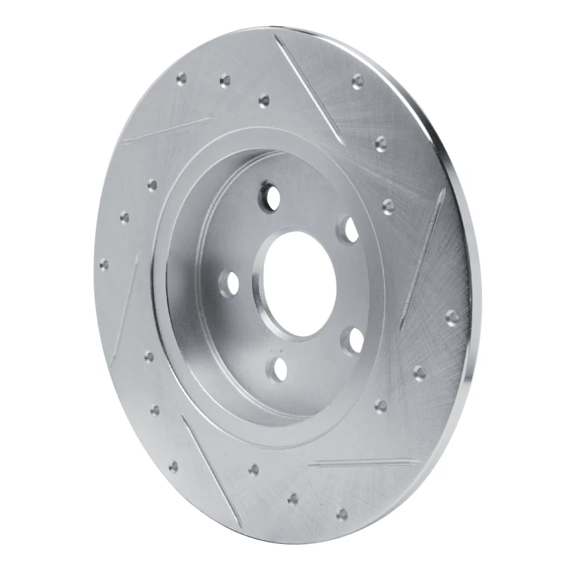 R1 87-91 Chrysler TC Maserati Rear Left Drilled & Slotted Silver Brake Rotor - Image 8