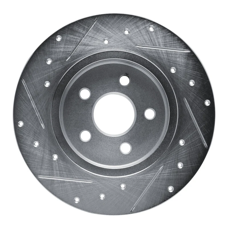 R1 87-91 Chrysler TC Maserati Rear Right Drilled & Slotted Silver Brake Rotor - Image 10