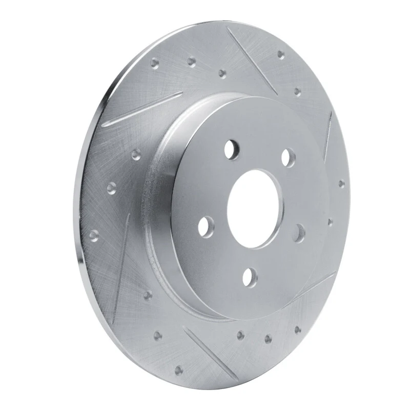R1 87-91 Chrysler TC Maserati Rear Right Drilled & Slotted Silver Brake Rotor - Image 6