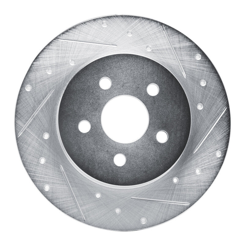 R1 87-91 Chrysler TC Maserati Rear Right Drilled & Slotted Silver Brake Rotor - Image 9