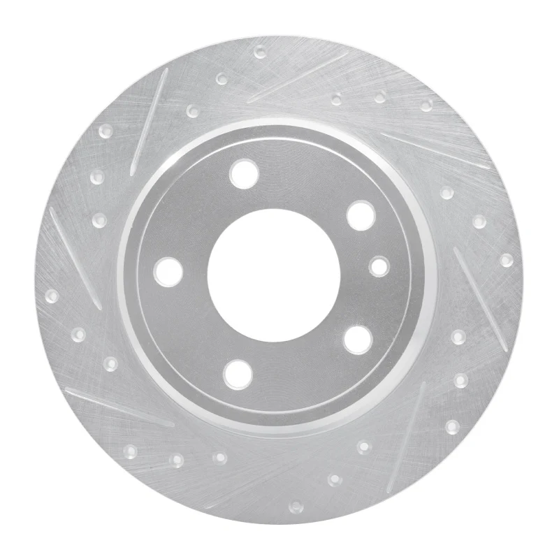 R1 87-92 BMW 735I Rear Left Drilled & Slotted Silver Brake Rotor