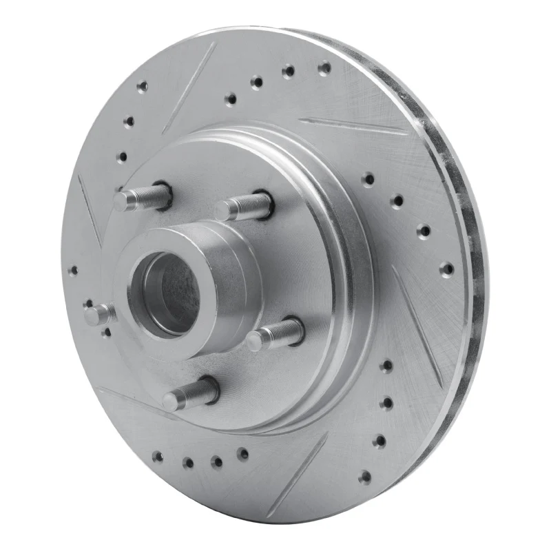 R1 87-92 Lincoln Mark VII Front Left Drilled & Slotted Silver Brake Rotor - Image 5