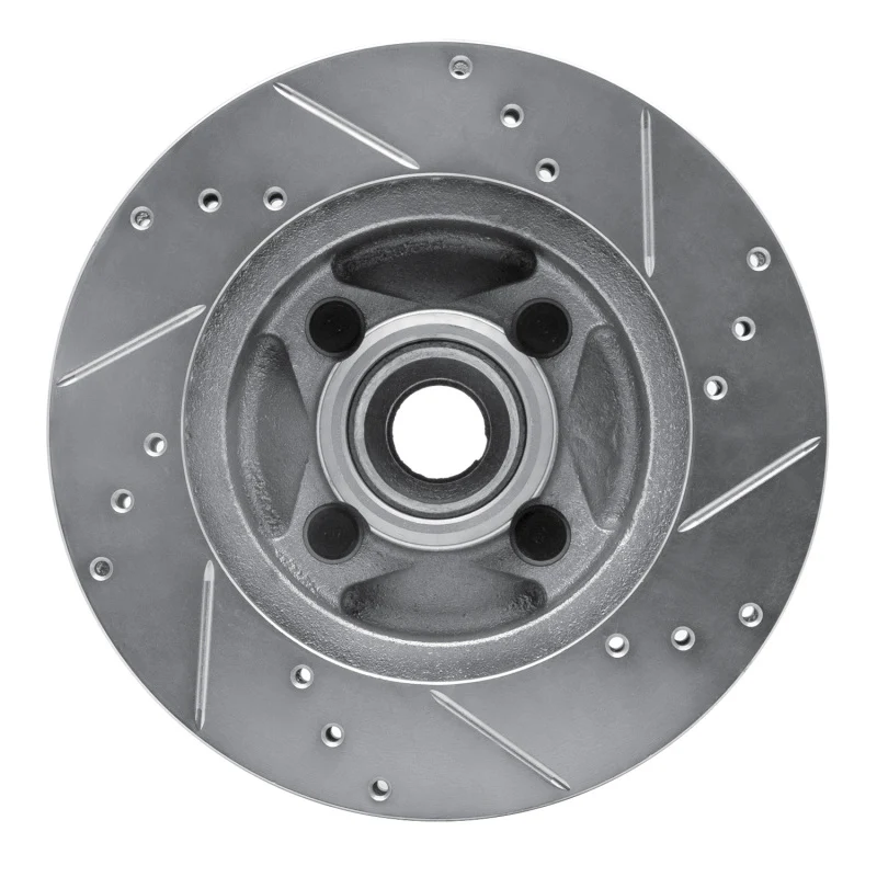 R1 87-93 Ford Mustang Front Left Drilled & Slotted Silver Brake Rotor - Image 4