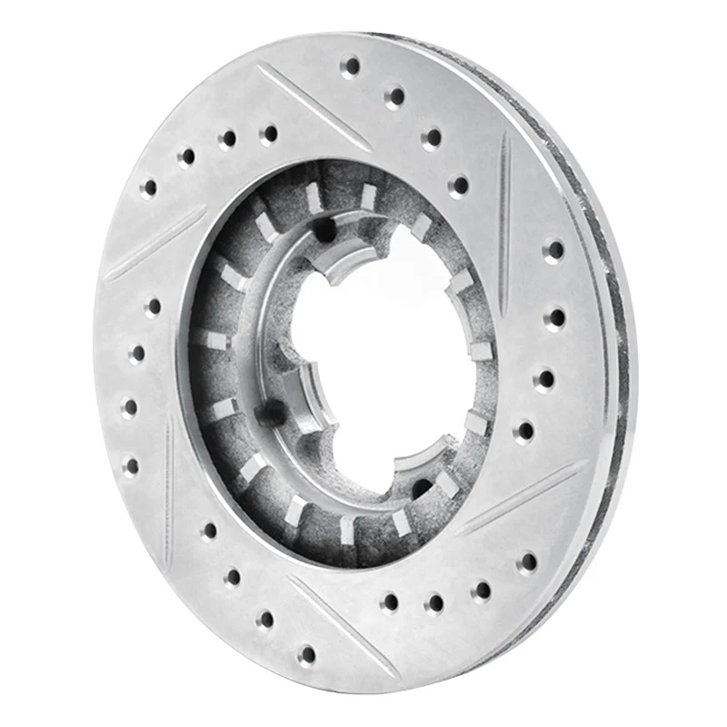 R1 87-94 Subaru Justy Front Left Drilled & Slotted Silver Brake Rotor - Image 4