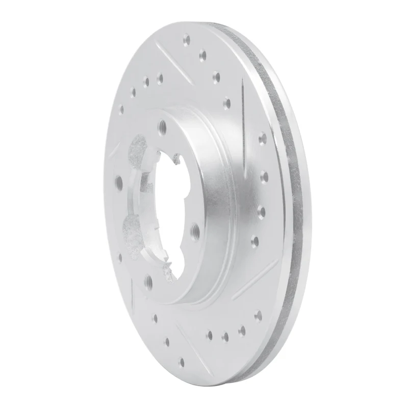 R1 87-94 Subaru Justy Front Right Drilled & Slotted Silver Brake Rotor - Image 5