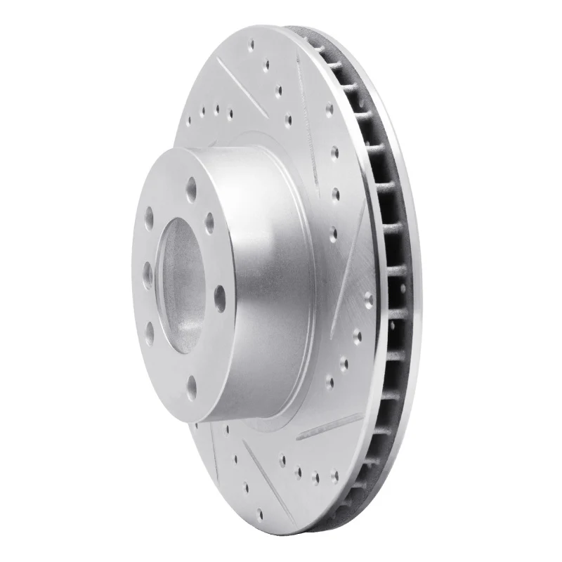 R1 87-95 BMW 540I Front Right Drilled & Slotted Silver Brake Rotor - Image 3