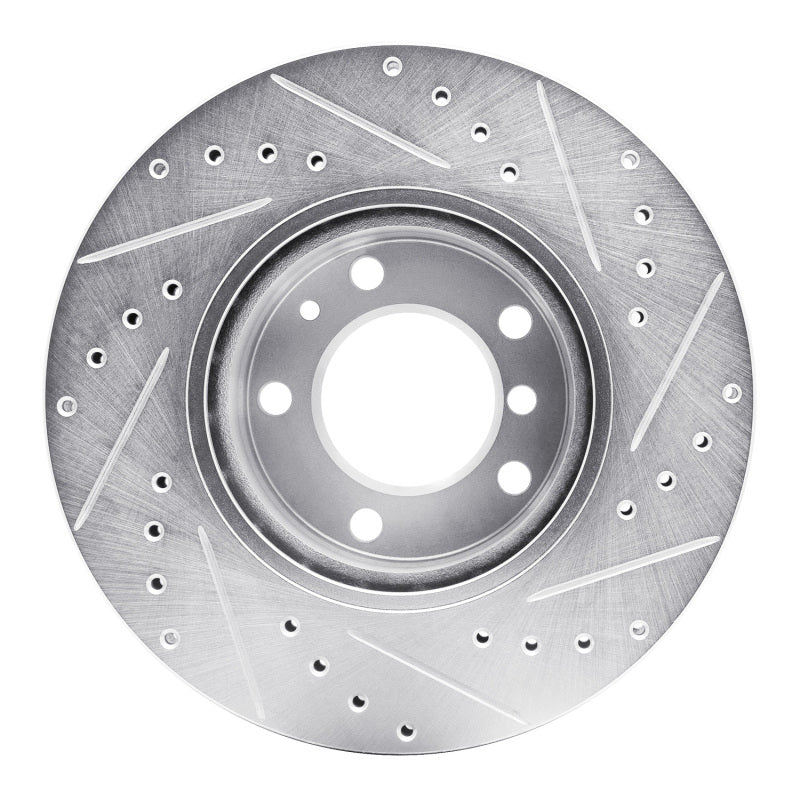 R1 87-95 BMW 735IL Front Left Drilled & Slotted Silver Brake Rotor - Image 3