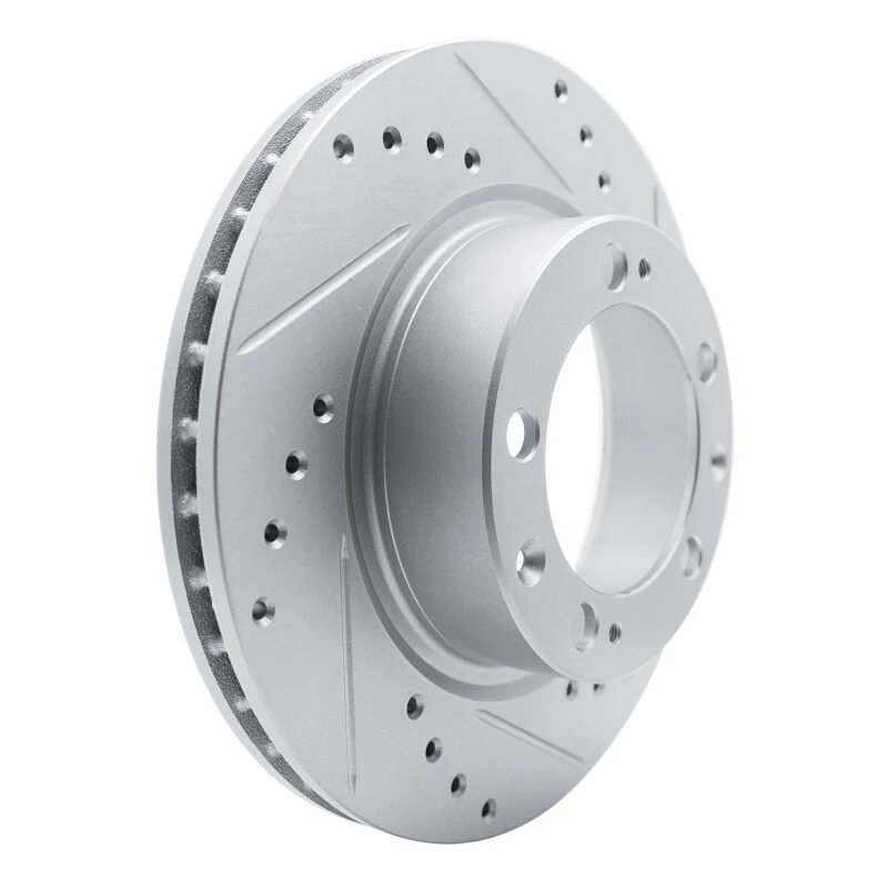 R1 87-95 Porsche 944 Turbo Front Right Drilled & Slotted Silver Brake Rotor - Image 3