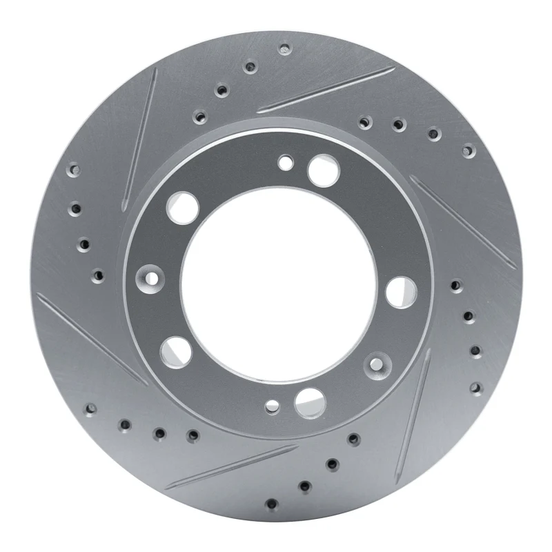 R1 87-95 Porsche 968 Front Left Drilled & Slotted Silver Brake Rotor
