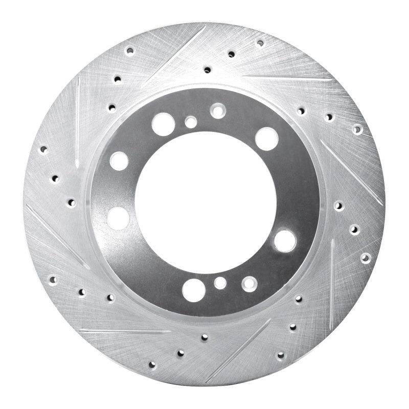 R1 87-97 Porsche 944 Except Turbo Rear Left Drilled & Slotted Silver Brake Rotor