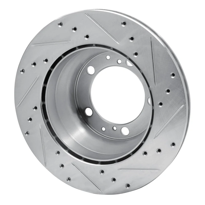 R1 87-97 Porsche 944 Except Turbo Rear Left Drilled & Slotted Silver Brake Rotor - Image 5