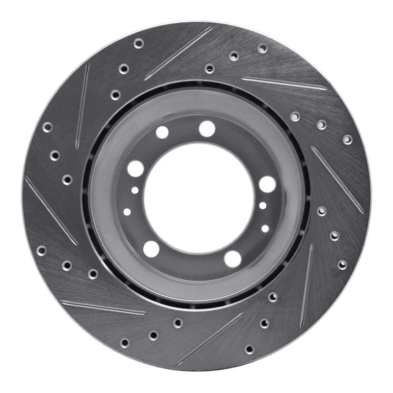 R1 87-97 Porsche 944 Turbo Rear Right Drilled & Slotted Silver Brake Rotor - Image 5