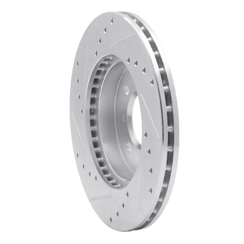 R1 87-99 Hyundai Excel Front Right Drilled & Slotted Silver Brake Rotor - Image 2