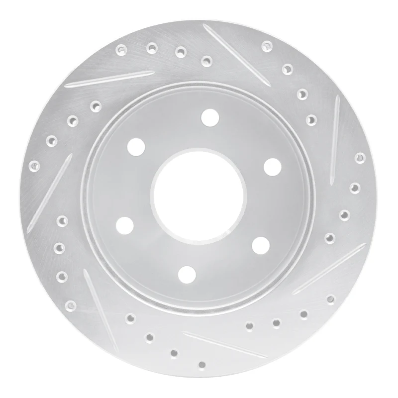 R1 88-00 Cadillac Escalade Front Left Drilled & Slotted Silver Brake Rotor - Image 3
