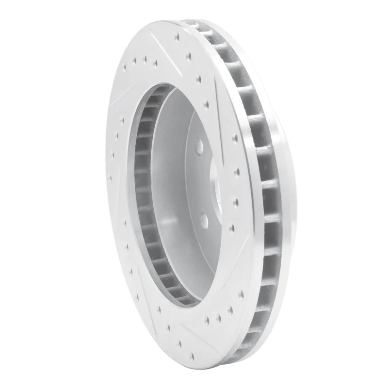 R1 88-00 Cadillac Escalade Front Left Drilled & Slotted Silver Brake Rotor - Image 4