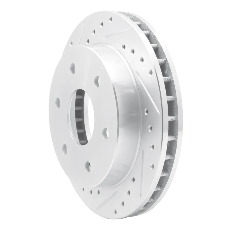 R1 88-00 Cadillac Escalade Front Left Drilled & Slotted Silver Brake Rotor - Image 5