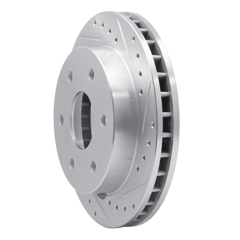 R1 88-00 Cadillac Escalade Front Right Drilled & Slotted Silver Brake Rotor - Image 2