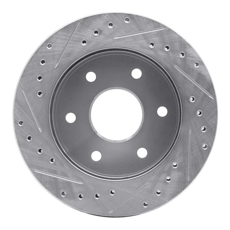 R1 88-00 Cadillac Escalade Front Right Drilled & Slotted Silver Brake Rotor - Image 5