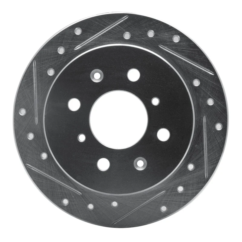 R1 88-01 Acura Integra Rear Left Drilled & Slotted Silver Brake Rotor
