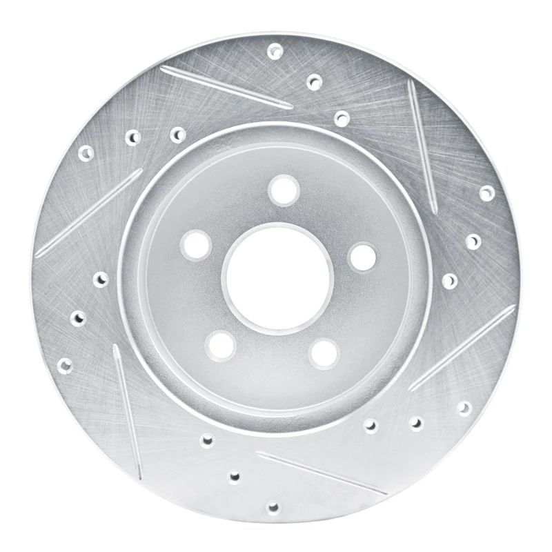 R1 88-88 Pontiac Fiero Front Left Rear Left Drilled & Slotted Silver Brake Rotor - Image 2
