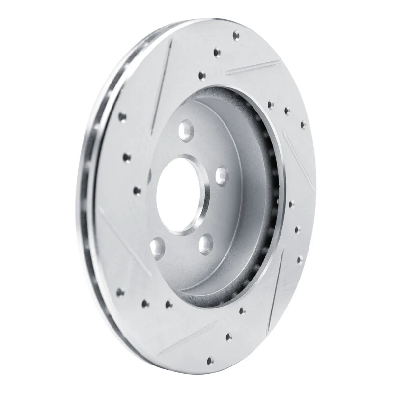 R1 88-88 Pontiac Fiero Rear Right Front Right Drilled & Slotted Silver Brake Rotor - Image 3