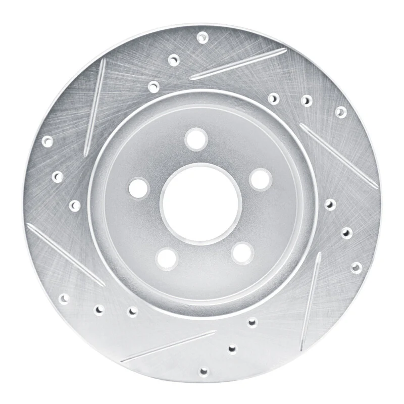 R1 88-88 Pontiac Fiero Rear Right Front Right Drilled & Slotted Silver Brake Rotor - Image 5