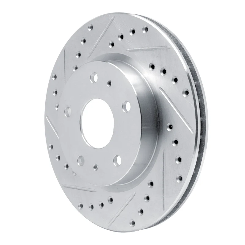 R1 88-89 Chevrolet C3500 Front Left Drilled & Slotted Silver Brake Rotor - Image 2
