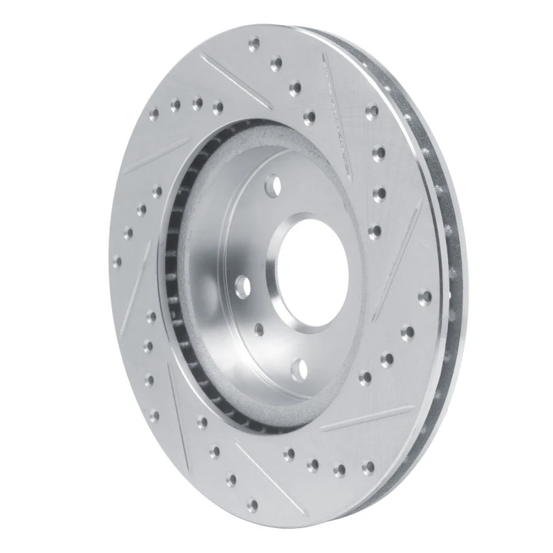 R1 88-89 Chevrolet C3500 Front Left Drilled & Slotted Silver Brake Rotor - Image 3