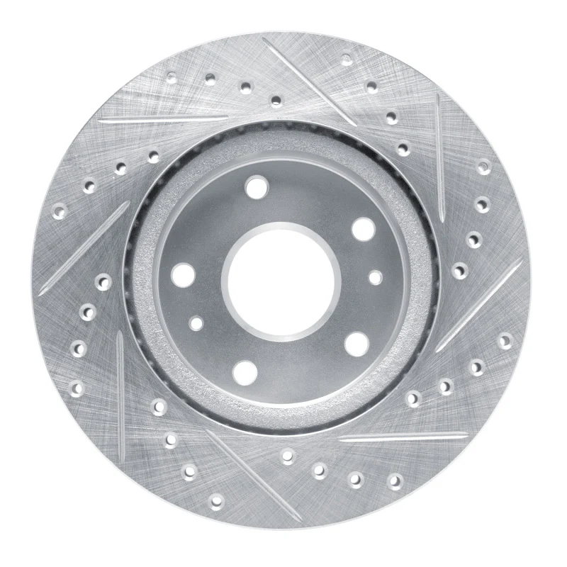 R1 88-89 Chevrolet C3500 Front Left Drilled & Slotted Silver Brake Rotor - Image 4