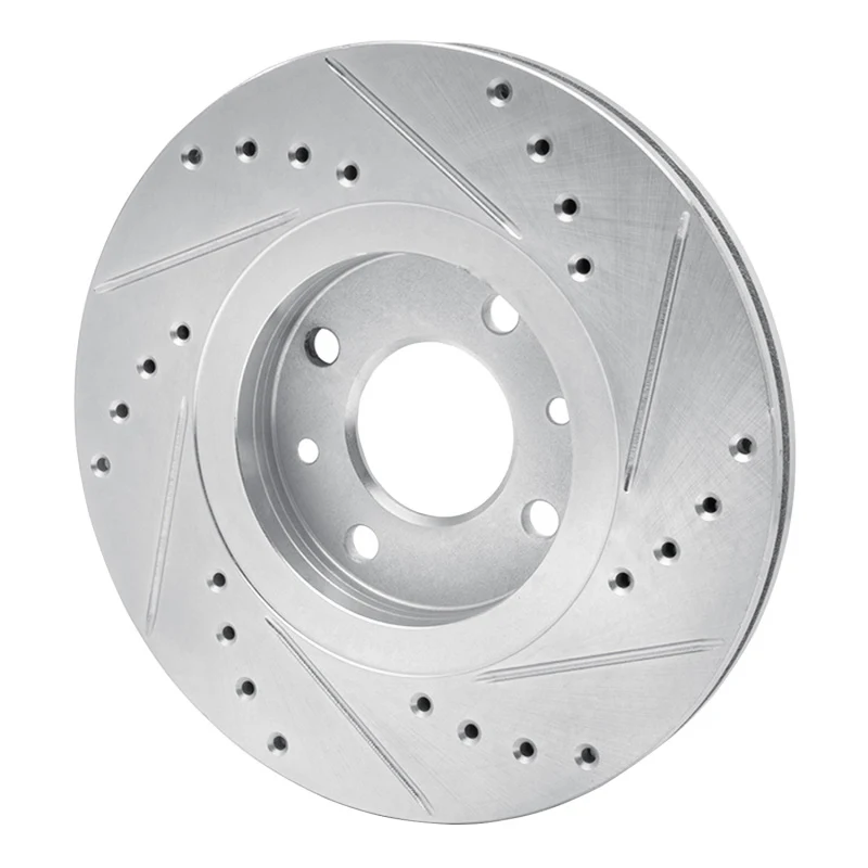 R1 88-89 Eagle Medallion Front Left Drilled & Slotted Silver Brake Rotor - Image 3