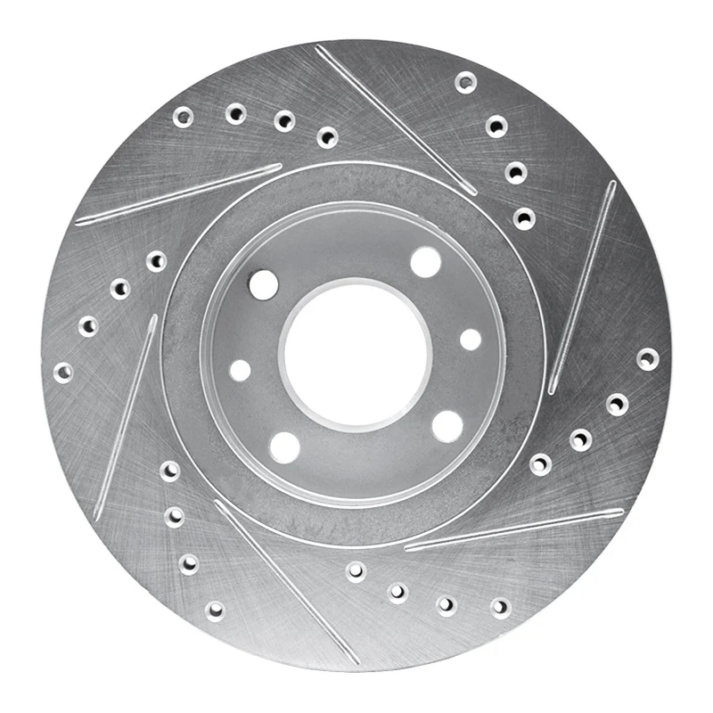 R1 88-89 Eagle Medallion Front Left Drilled & Slotted Silver Brake Rotor - Image 4