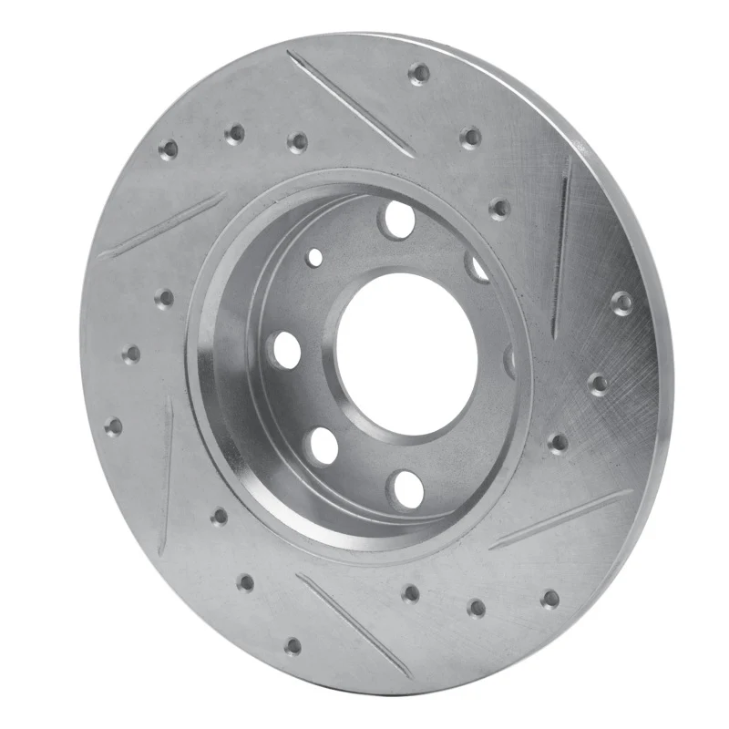 R1 88-89 Pontiac LeMans Front Left Drilled & Slotted Silver Brake Rotor - Image 4