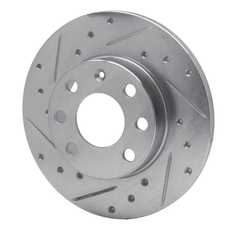R1 88-89 Pontiac LeMans Front Left Drilled & Slotted Silver Brake Rotor - Image 5