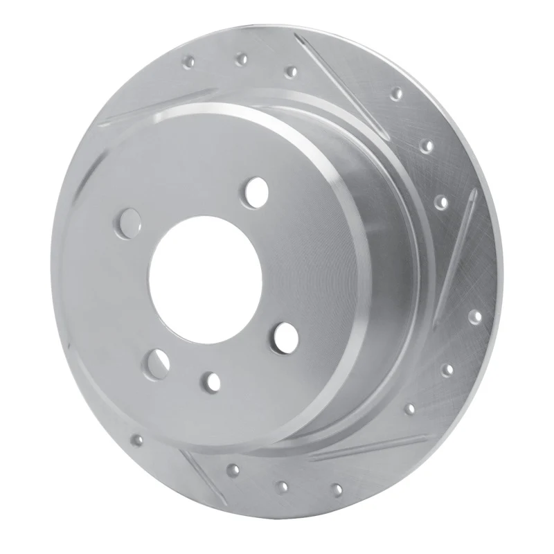 R1 88-90 BMW 325IX Rear Right Drilled & Slotted Silver Brake Rotor - Image 4