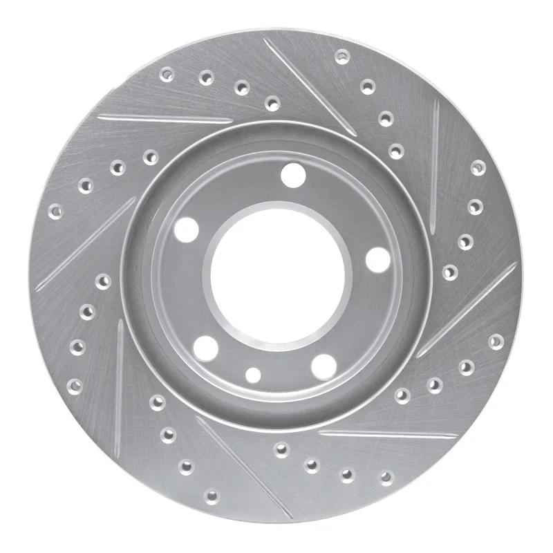 R1 88-91 BMW M3 Front Left Drilled & Slotted Silver Brake Rotor - Image 3