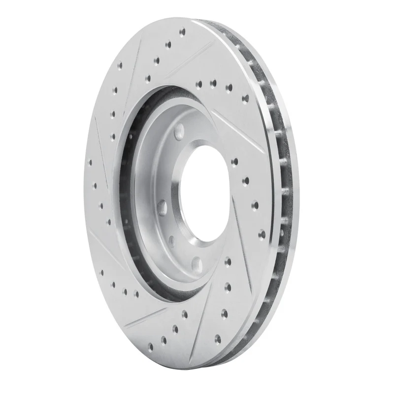 R1 88-91 BMW M3 Front Right Drilled & Slotted Silver Brake Rotor - Image 3