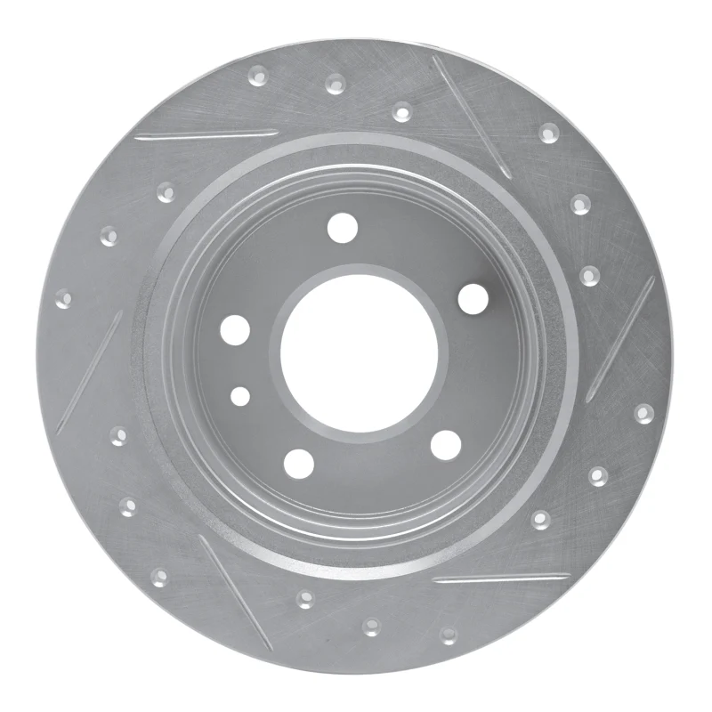 R1 88-91 BMW M3 Rear Left Drilled & Slotted Silver Brake Rotor - Image 5
