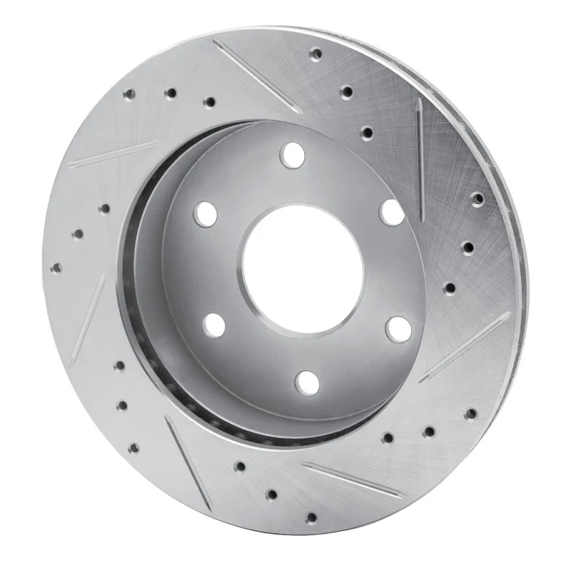 R1 88-91 Chevrolet K1500 Front Left Drilled & Slotted Silver Brake Rotor - Image 4