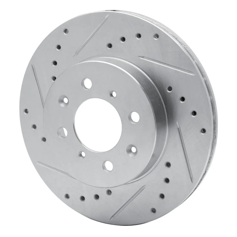 R1 88-91 Honda Accord Coupe Front Left Drilled & Slotted Silver Brake Rotor - Image 5