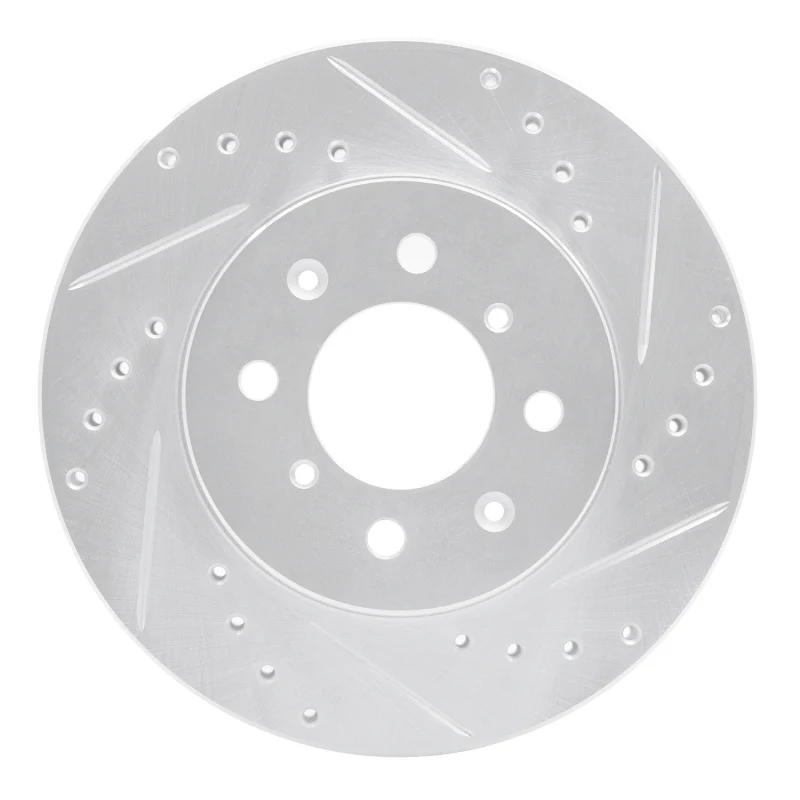R1 88-91 Honda Accord Coupe Front Right Drilled & Slotted Silver Brake Rotor