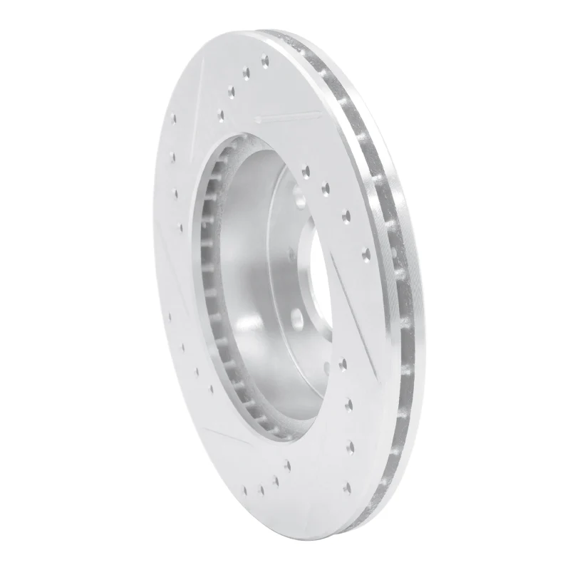 R1 88-91 Honda Accord Coupe Front Right Drilled & Slotted Silver Brake Rotor - Image 4