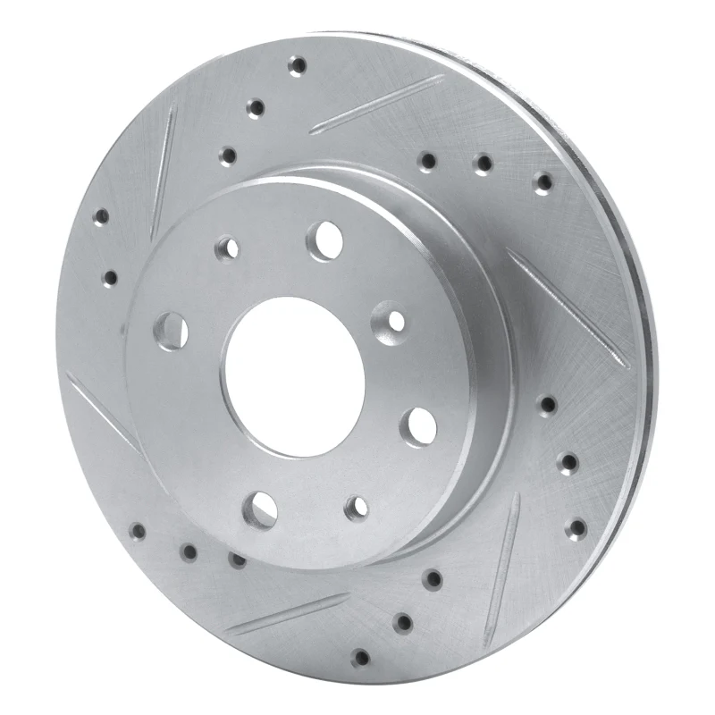 R1 88-92 Daihatsu CHARADE Front Left Drilled & Slotted Silver Brake Rotor - Image 3