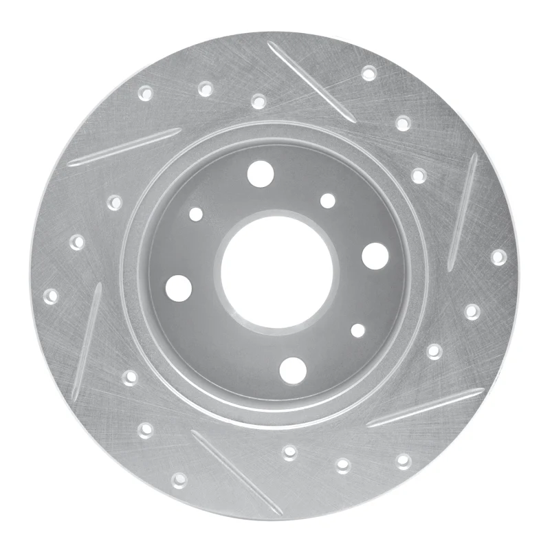 R1 88-92 Daihatsu CHARADE Front Left Drilled & Slotted Silver Brake Rotor - Image 4