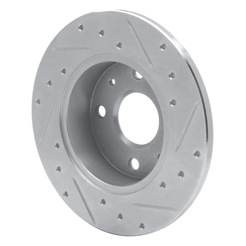 R1 88-92 Daihatsu CHARADE Front Left Drilled & Slotted Silver Brake Rotor - Image 5